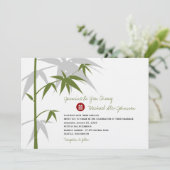 Einfache Orientalische Bambusbaume Moderne Chinesi Einladung (Stehend Vorderseite)