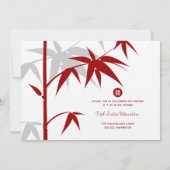 Einfache Orientalische Bambusbaume Moderne Chinesi Einladung (Rückseite)