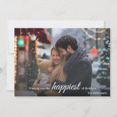 Einfache Ornamente Happy Holidays Foto Weihnachten (Vorderseite)