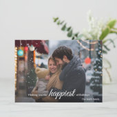 Einfache Ornamente Happy Holidays Foto Weihnachten (Stehend Vorderseite)