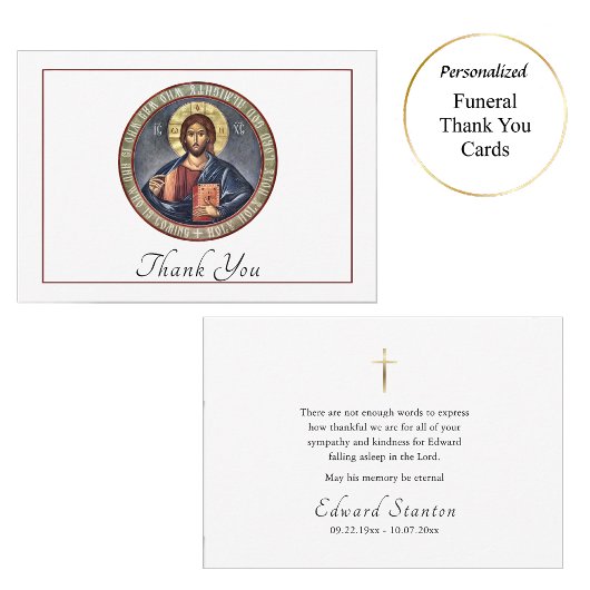 Einfache orthodoxe Christliche Beerdigung Dankeskarte