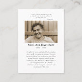 Einfache orthodoxe Christliche Beerdigungskarte Platzkarte (Rückseite)