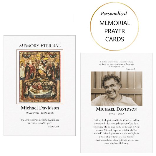 Einfache orthodoxe Christliche Beerdigungskarte Platzkarte