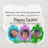 Einfache Ostereier-Foto-Blume Eier x3 Karte (Vorne/Hinten)