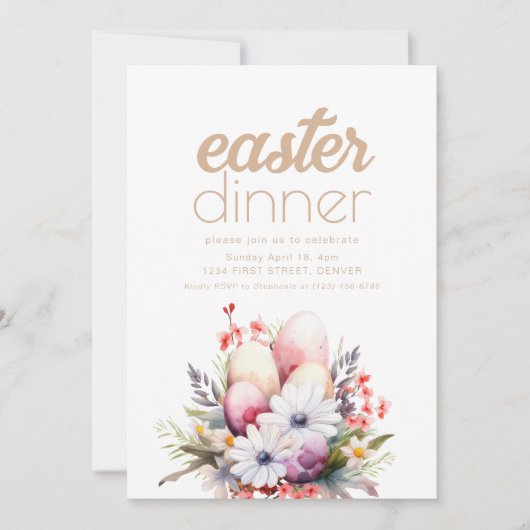 Einfache Ostervorgabe Einladung (Vorderseite)