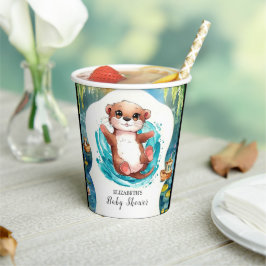 Einfache Otter Baby-Dusche Pappbecher