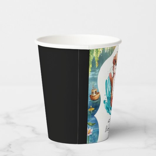 Einfache Otter Baby-Dusche Pappbecher (Rechts)