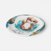 Einfache Otter Baby-Dusche Pappteller (Schrägansicht)