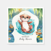 Einfache Otter Baby-Dusche Serviette (Vorderseite)