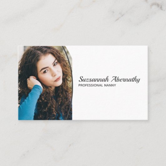 Einfache Oval-Foto QR Code-Professionalität Visitenkarte (Vorderseite)