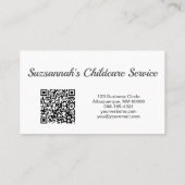 Einfache Oval-Foto QR Code-Professionalität Visitenkarte (Rückseite)