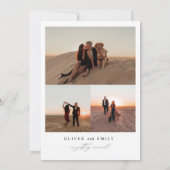 Einfache Oval-Fotocollage Hochzeit speichern Sie d Einladung (Rückseite)