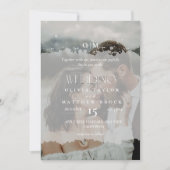 Einfache Overlay-Foto-Hochzeit Einladung (Vorderseite)