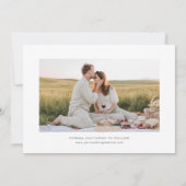 Einfache Overlay-Foto-Hochzeit Save The Date (Rückseite)