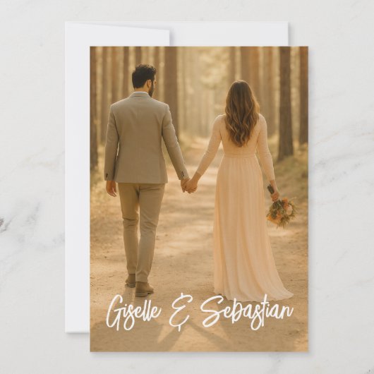 Einfache Overlay-neutrale Botanische Hochzeit Einladung (Rückseite)