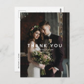 Einfache Overlay Text Wedding Vielen Dank Foto Postkarte (Vorne/Hinten)