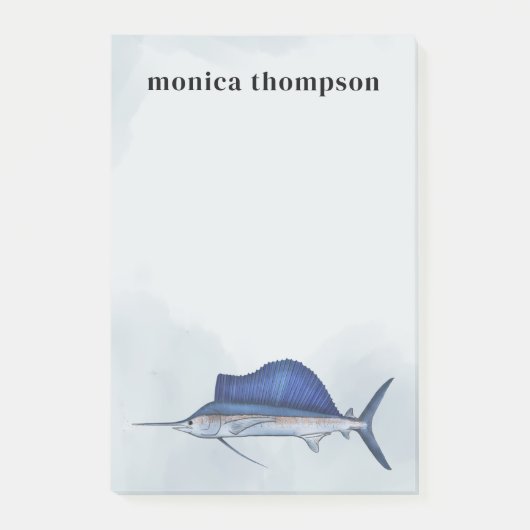 Einfache Ozeanfischerei Personalisiert Post-it Klebezettel (Vorderseite)