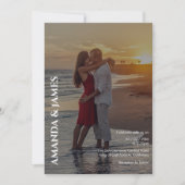 Einfache Paare-Foto-Hochzeit Einladung (Vorderseite)