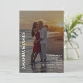 Einfache Paare-Foto-Hochzeit Einladung (Stehend Vorderseite)