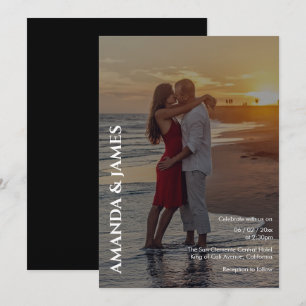 Einfache Paare-Foto-Hochzeit Einladung