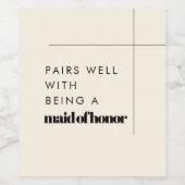 Einfache Paare gut mit Trauzeugin Weinetikett (Einzelnes Label)