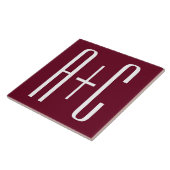 Einfache Paare Initialen | White & Burgund Fliese (Seite)
