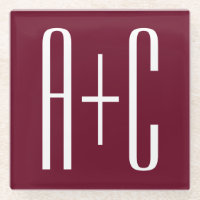 Einfache Paare Initialen | White & Burgund