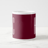 Einfache Paare Initialen | White & Burgund Jumbo-Tasse (Vorderseite)