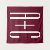 Einfache Paare Initialen | White & Burgund Wandteppich (Vorderseite (Horizontal))