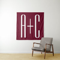 Einfache Paare Initialen | White & Burgund