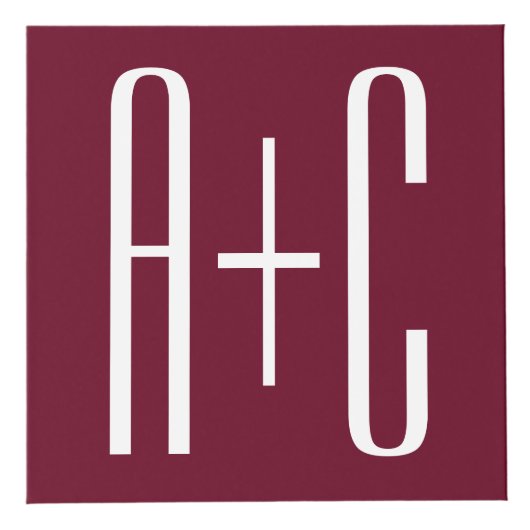 Einfache Paare Initialen | White & Burgund Würfel (Rechts)