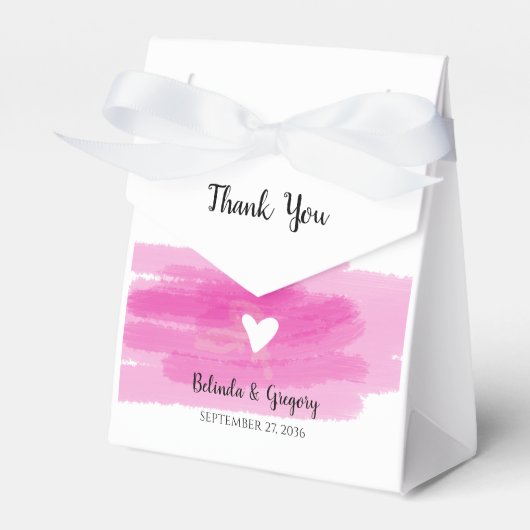 Einfache Paint Strokes & Heart Wedding Geschenkschachtel (Vorderseite)