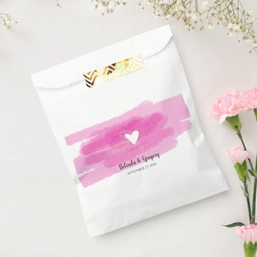 Einfache Paint Strokes & Heart Wedding Geschenktütchen (Versiegelt)