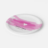 Einfache Paint Strokes & Heart Wedding Pappteller (Schrägansicht)