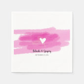 Einfache Paint Strokes & Heart Wedding Serviette (Vorderseite)