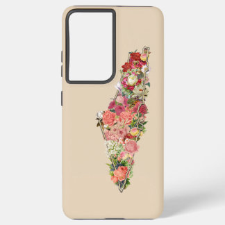 Einfache Palästina Karte Floral Samsung Galaxy Fal Hülle