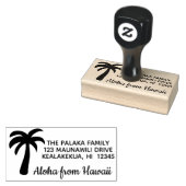 Einfache Palm Tree Aloha Rücksendeadresse Briefmar Gummistempel (Stempel)