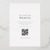 Einfache Palm Tree Blätter mit Qr Code Gold Folieneinladung (Rückseite)