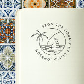 Einfache Palmenbaum Sommermassage aus dem Biblioth Gummistempel