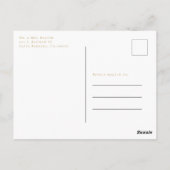 Einfache Pampas Grass White Gold Taufe Einladung Postkarte (Rückseite)