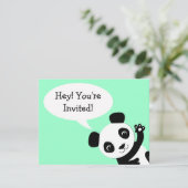 Einfache Pandabär Geburtstags-Einladung Einladung (Stehend Vorderseite)