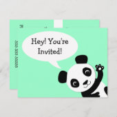 Einfache Pandabär Geburtstags-Einladung Einladung (Vorne/Hinten)