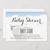 Einfache Papierflieger-Babydusche Einladung (Vorne/Hinten)