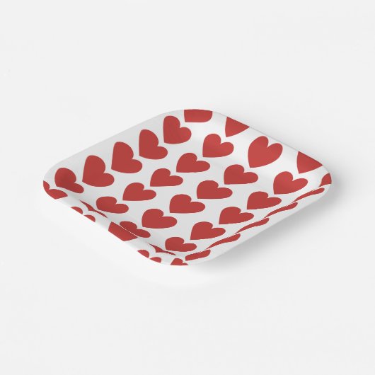 Einfache Papierplatte aus rotem Herz Pappteller (Gewinkelt)