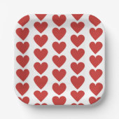 Einfache Papierplatte aus rotem Herz Pappteller (Vorderseite)