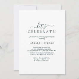 Einfache Partei für blaues und weißes Engagement Einladung