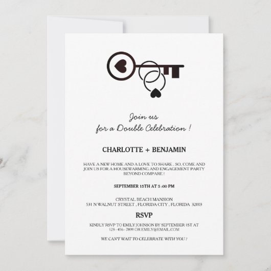 Einfache Partei für die Haushaltserwärmung und das Einladung (Vorderseite)