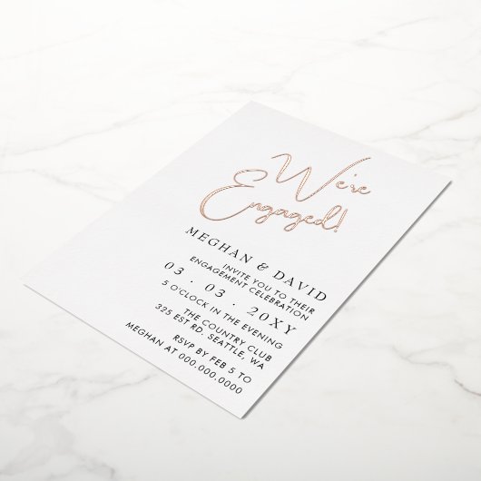 Einfache Partei für kalligraphisches Engagement Folieneinladung (Gedreht)