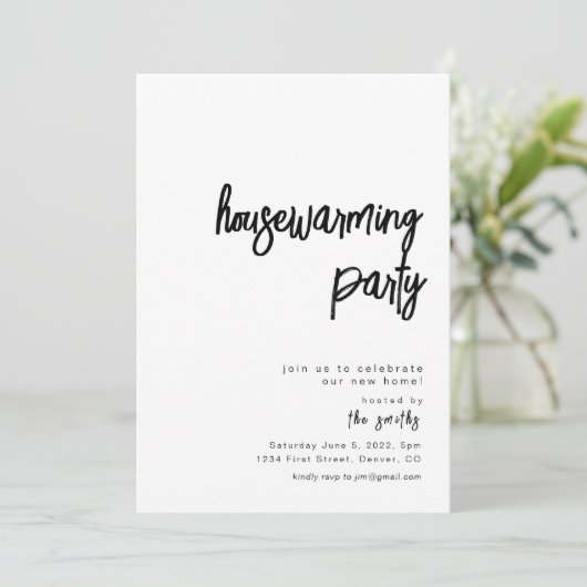 Einfache Party Einladung (Stehend Vorderseite)