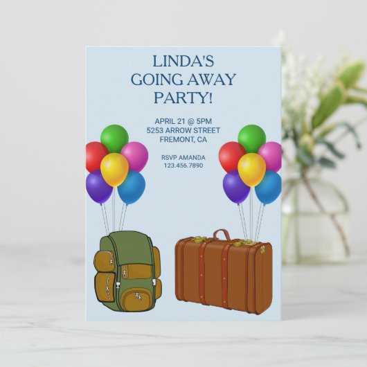 Einfache Party Einladung (Stehend Vorderseite)